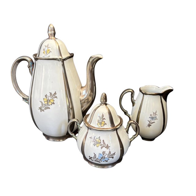Silver 1930s Rudolf Wachter Bavaria Coffee Service, Floral W/ Sterling Trim - Set of 11 For Sale - Image 8 of 12