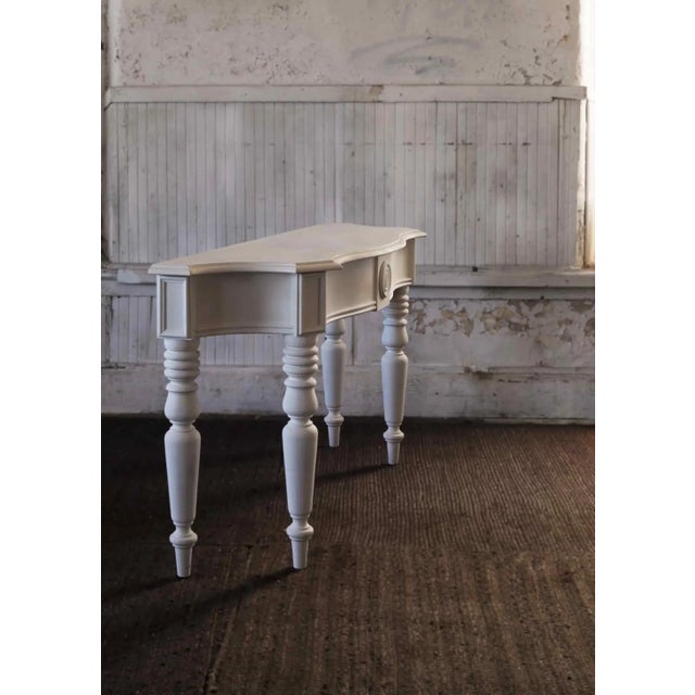 Traditional Vintage Custom-Artisan Console Table - Magnolia White For Sale - Image 3 of 7