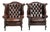 English Chesterfield Cowhide Wing Armchairs, Set of 2 For Sale