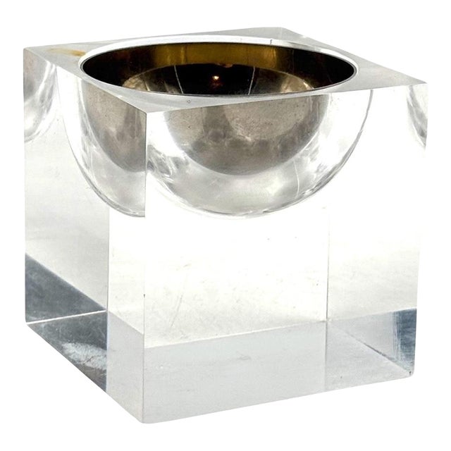 Space Age Clear Lucite Ashtray, Italy 1970s For Sale