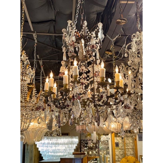 Traditional French Iron Chandelier For Sale - Image 3 of 7