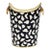 Matthew Izzo Home Wastebasket - Hand Painted Oval Tole Metal With Leopard Design, Raised Edges, Gold Leaf Trim and Lion Head Handles For Sale