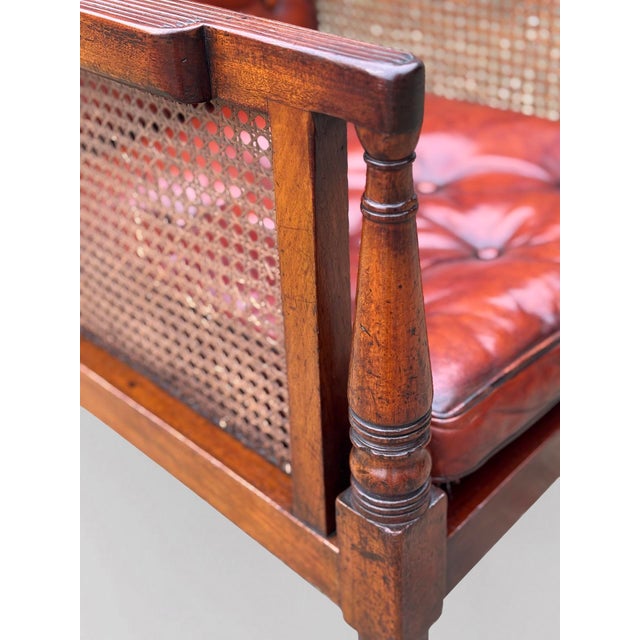 Regency Caned Mahogany Library Bergère Armchair, 1810s For Sale - Image 9 of 14