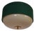 Mid-Century Ceiling Lamp with Cream-White Glass Shade in a Green Fabric Shade, 1960s For Sale