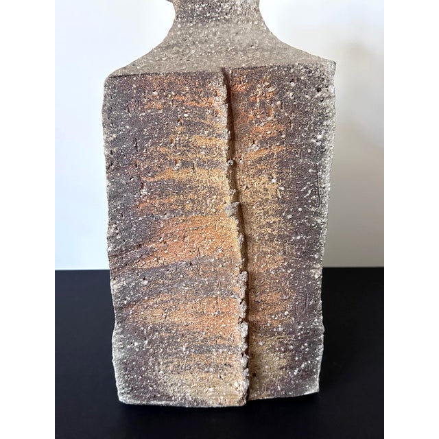 Brown Large Contemporary Japanese Shigaraki Vessel Kohyama Yasuhisa For Sale - Image 8 of 12