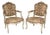 Pair of Antique Painted Louis XV Style Armchairs For Sale