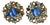 Vintage Clip-on Round Earrings With Blue Stones For Sale