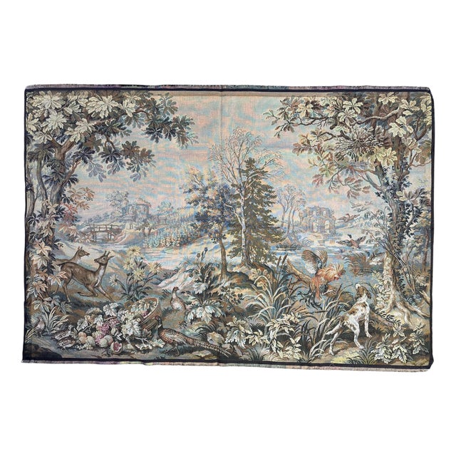 Vintage French Aubusson Style Jacquard Tapestry, 1970s For Sale