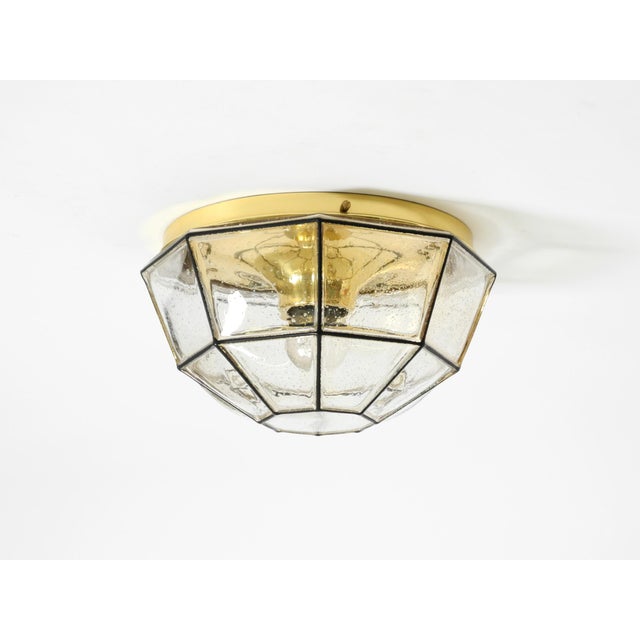 Vintage Glass Ceiling Lamp in Octagon Shape from Limburg, 1970s For Sale - Image 4 of 18