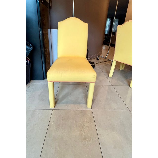 Yellow Set of 4 Fully Upholstered Dining Chairs the Charles Stewart Company For Sale - Image 8 of 16