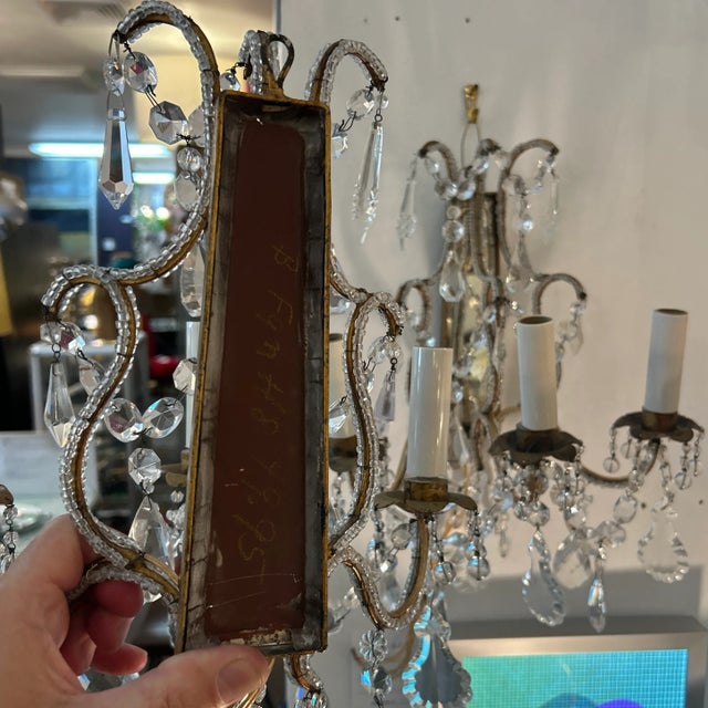 Antique 19th Century Classic European Crystal Sconces - a Pair For Sale - Image 12 of 12