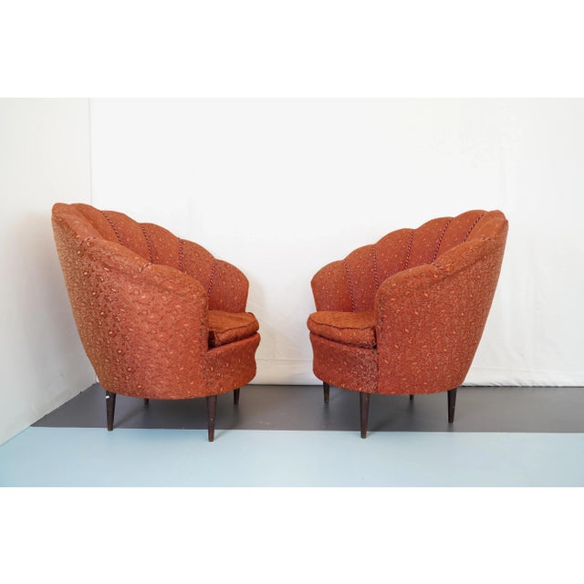 Red Armchairs & Ottoman in the Style of Gio Ponti, Italy, 1950s, Set of 3 For Sale - Image 8 of 13