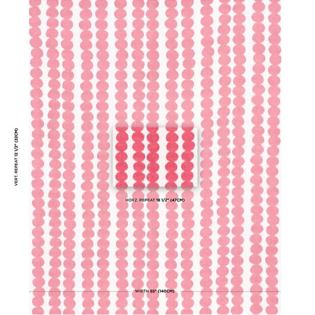 When an artisanal warp print meets a graphic stripe made of circles, the results are enchanting. Sold As: 2 Yard Min...