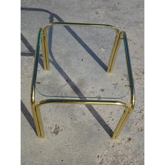 Nesting Tables in Gilt Metal and Tempered Glass, 1990s, Set of 3 For Sale - Image 15 of 18