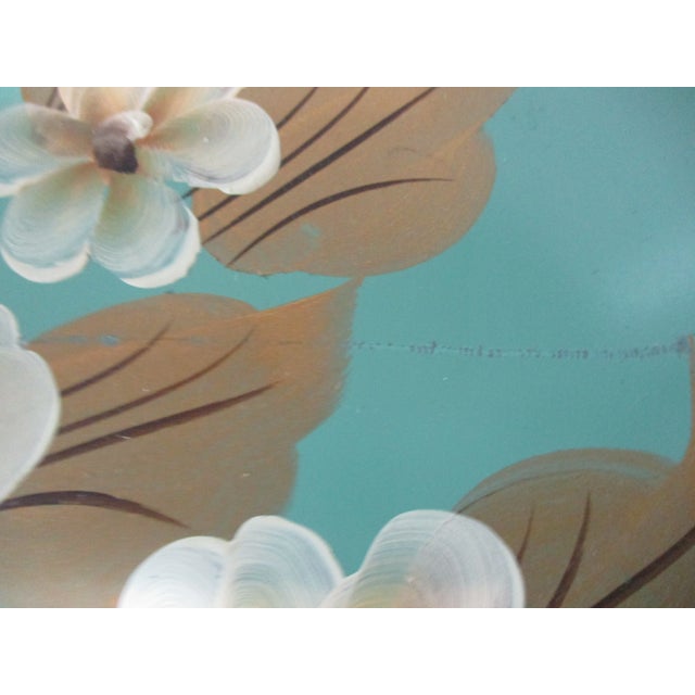 1950s Vintage Hand-Painted Floral Tole Tray For Sale - Image 6 of 8