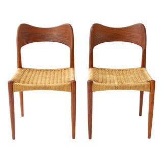 Teak Chairs by Arne Hovmand Olsen for Mogens Kold, 1950s, Set of 2 For Sale