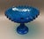 Mid 20th Century Mid 20th Century Westmoreland Blue Sawtooth Diamond Point Glass Footed Pedestal Compote Bowl For Sale - Image 5 of 8
