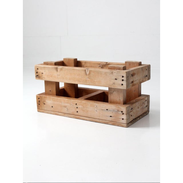 Vintage Industrial Wood Crate With Divided Interior For Sale - Image 10 of 15