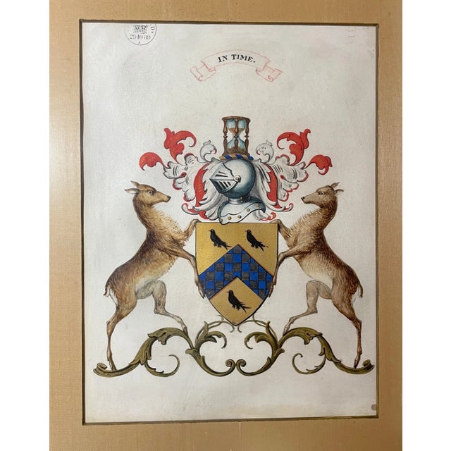 Up for sale is a rare antique original 18th century coat of arms manuscript painting. The original bearer of the arms was...