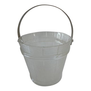 Vintage Frosted Glass Small Ice Bucket For Sale
