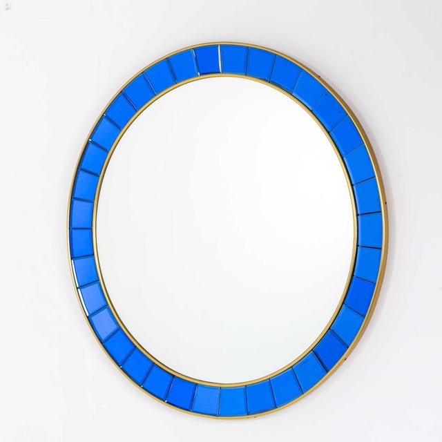 1960s 1960s Round Cristal Arte Modernist Wall Mirror For Sale - Image 5 of 5