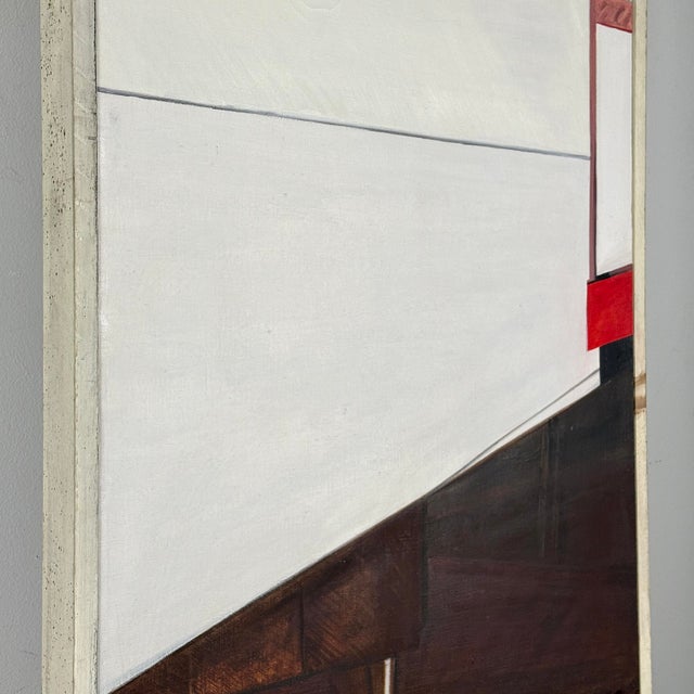 Vintage Monumental Abstract Minimalist Geometric Study, Signed (Oil on Canvas) For Sale - Image 9 of 10