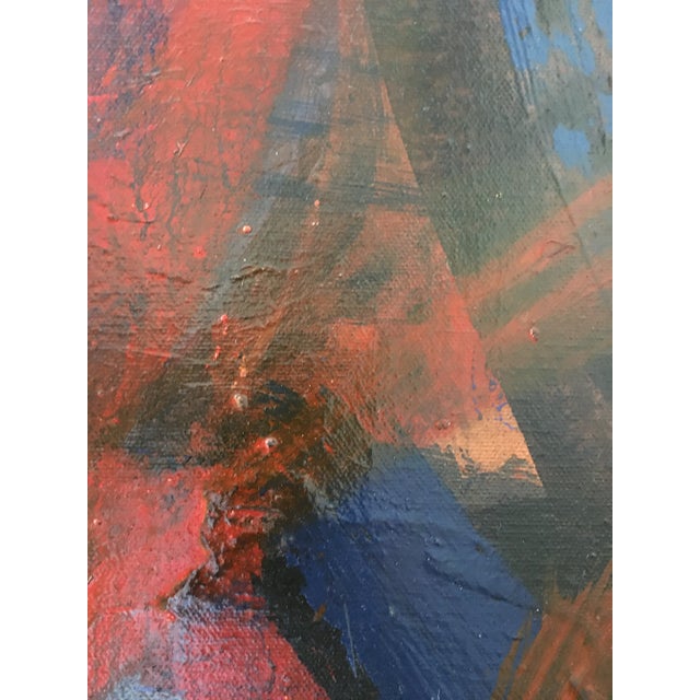 Paint Vintage Mid Century Abstract Oil Painting by Listed Artist Daniel Buckler For Sale - Image 7 of 10