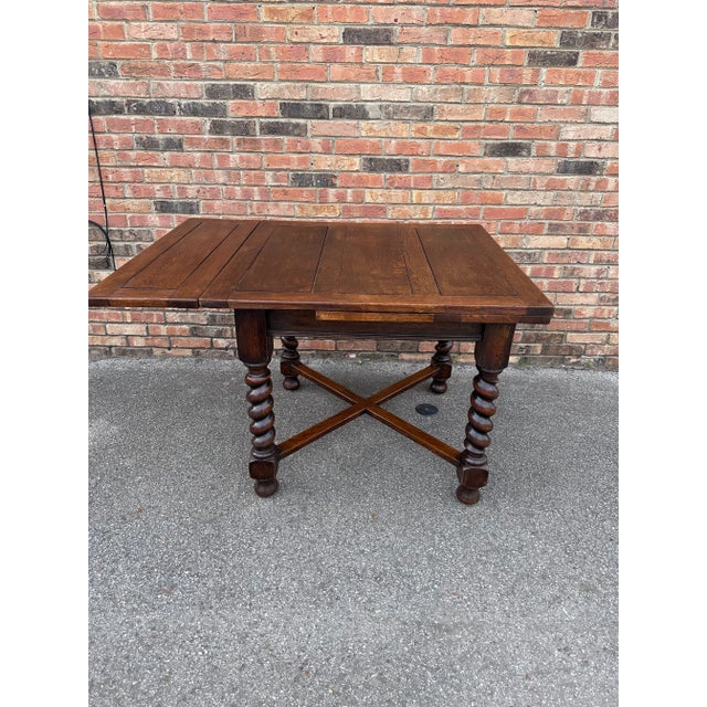 Antique English Game/Draw Leaf Table For Sale - Image 11 of 11