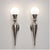 French Mid 20th Century Art Deco Sconces Metal and Glass Wall Lights - Pair For Sale - Image 3 of 9