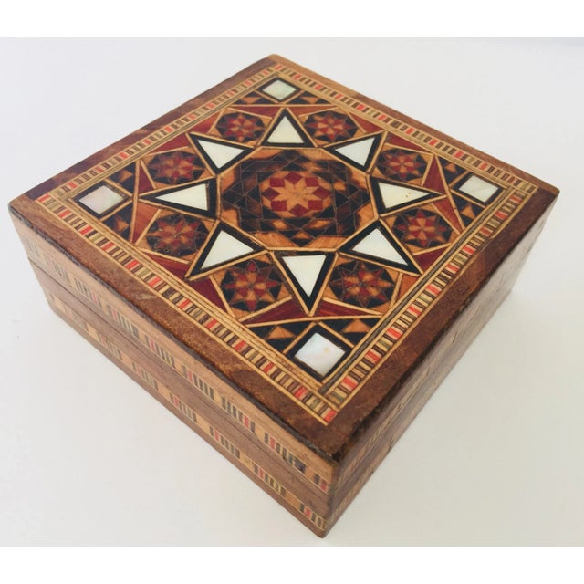 Middle Eastern Inlaid Marquetry Mosaic Box For Sale - Image 11 of 11
