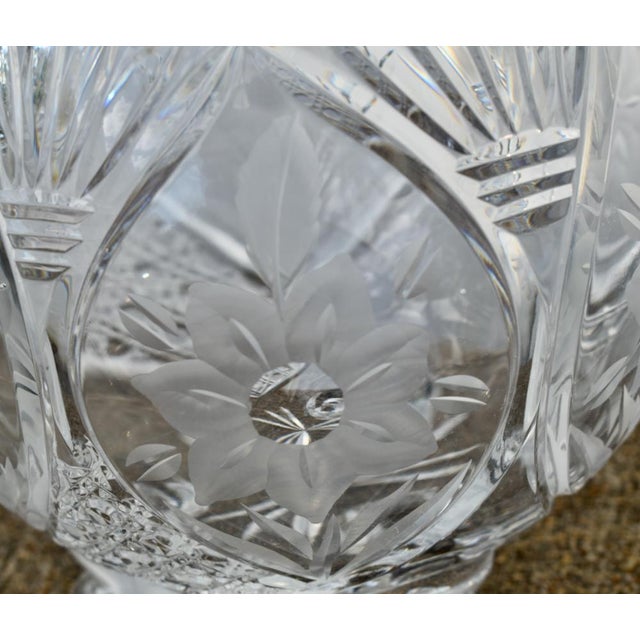 Vintage Irena Heavy Cut Crystal Round Footed Bowl For Sale - Image 9 of 13