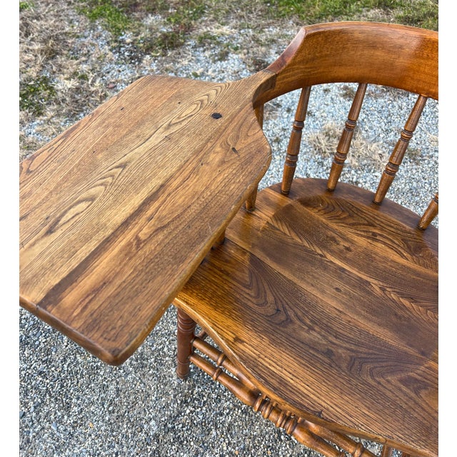 Rare Vintage Writing Arm Barrel Back Firehouse Windsor For Sale - Image 10 of 11