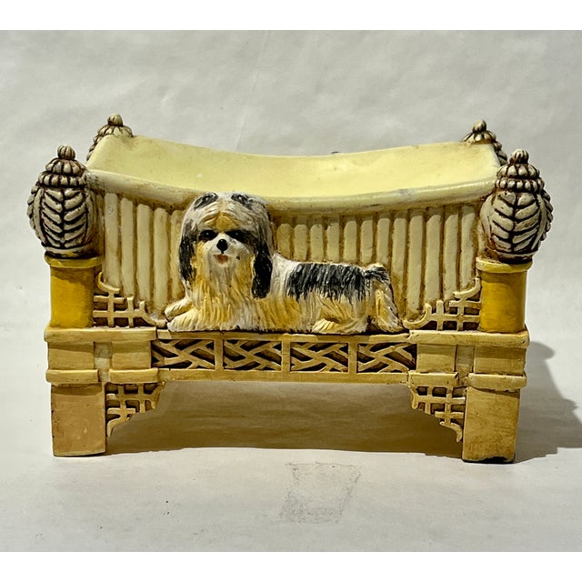 Vintage Dog Shitzhu Maltese Llaso Apso Asian Catchall For Sale - Image 9 of 9