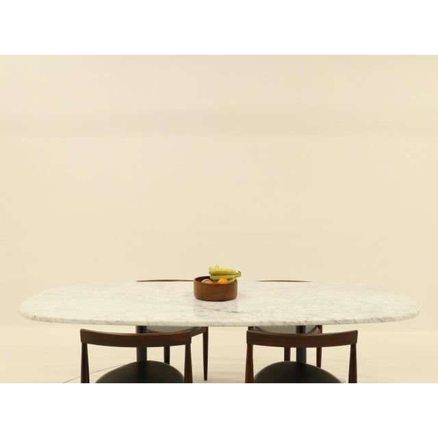 Segmented Oval Dining Table in White Marble and Stainless Steel by Charles and Ray Eames, 1960s For Sale - Image 13 of 18