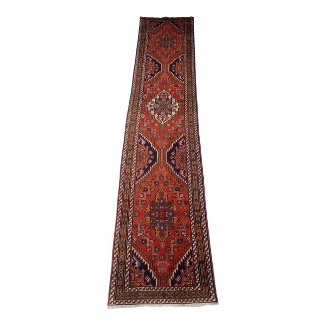 Vintage Handwoven Persian Runner For Sale