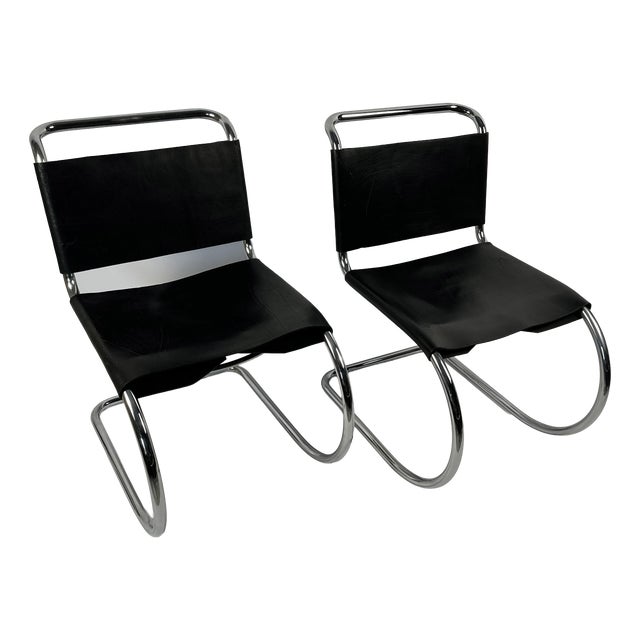MR10 Chairs by Ludwig Mies Van Der Rohe for Knoll International, 1970s, Set of 2 For Sale