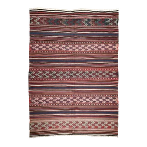 1940s Handmade Flatweave Turkish Vintage Kilim