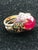 Bochic “Orient” Natural Multi Sapphire & Ruby Ring Set 18K Gold & Silver For Sale - Image 9 of 12