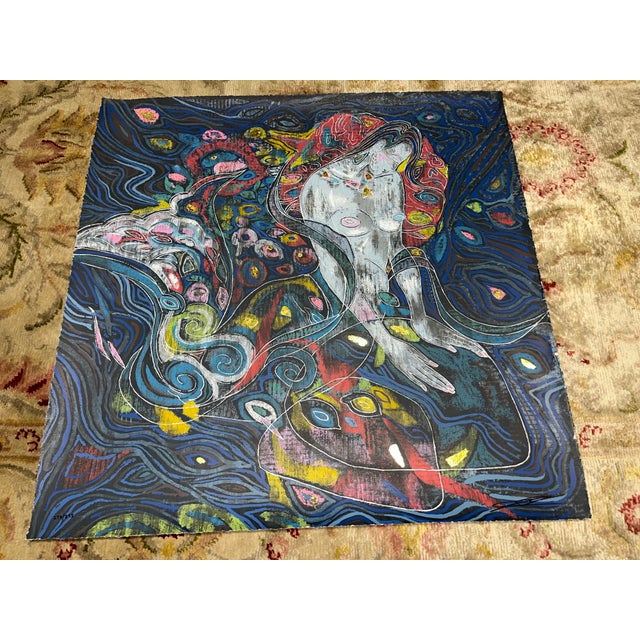 Blue Late 20th Century Yamin Young Serigraph Signed Numbered "Birth of a Mermaid" LTD Edition Signed & Numbered For Sale - Image 8 of 8