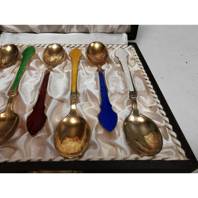 1970s Mocca Spoons in Gold-Plated 925 Sterling Silver from Danish Meka, 1950s, Set of 6 For Sale - Image 5 of 17