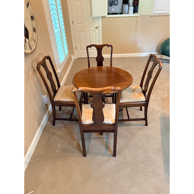 18th Century Antique Game Table With 4 Chairs For Sale - Image 5 of 13