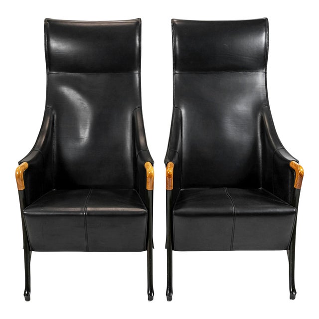 Pair of vintage Progetti armchairs. Manufacture date circa 1980s by Centro Ricerche Giorgetti, Italy. Labeled and stamped...