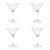 Pescara 4-Piece Set White Dot Martini Glasses, Clear For Sale