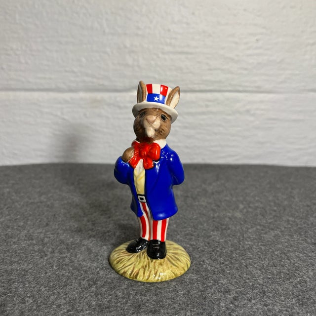 Blue Jacket, Red & White Trousers, Red Bowtie. Bunnykins DB50, C.1985.