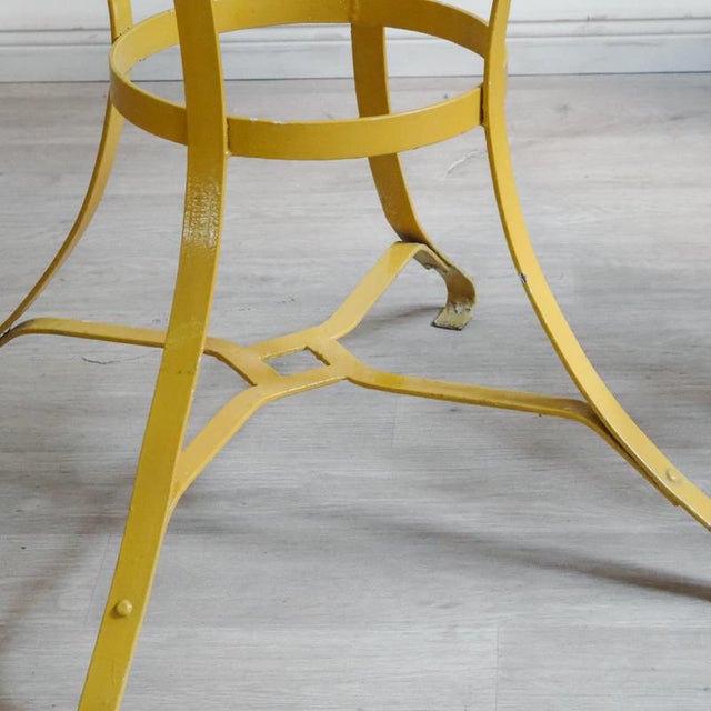 French Iron and Glass Garden Table with Folding Chairs, 1960, Set of 3 For Sale - Image 14 of 18