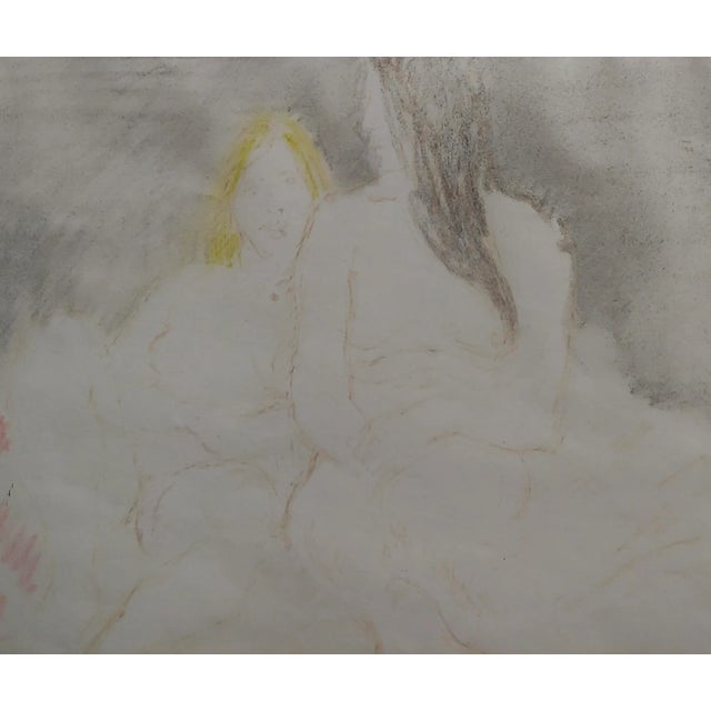 Raphael Soyer "Two Women in Bed" Colored Pencil Drawing For Sale - Image 4 of 9