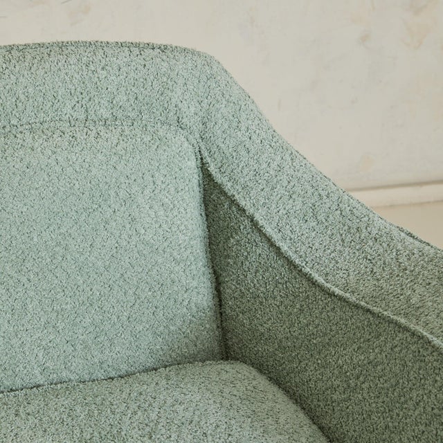 Mint Italian Armchair with Boucle Upholstery in the Manner of Gio Ponti, 1950s For Sale - Image 8 of 11