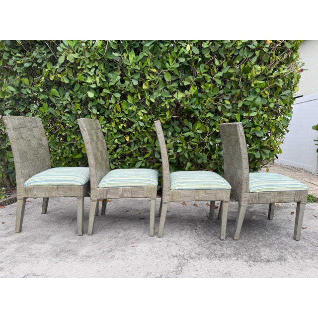 Braxton Culler Chart House Dining Chairs With Woven Rattan Backs, Set of 4 For Sale In Naples, FL - Image 6 of 17