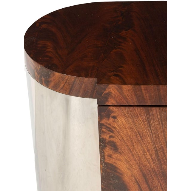 Wood Ron Seff Burled Walnut Credenza With Chrome Sides, 1970 For Sale - Image 7 of 8