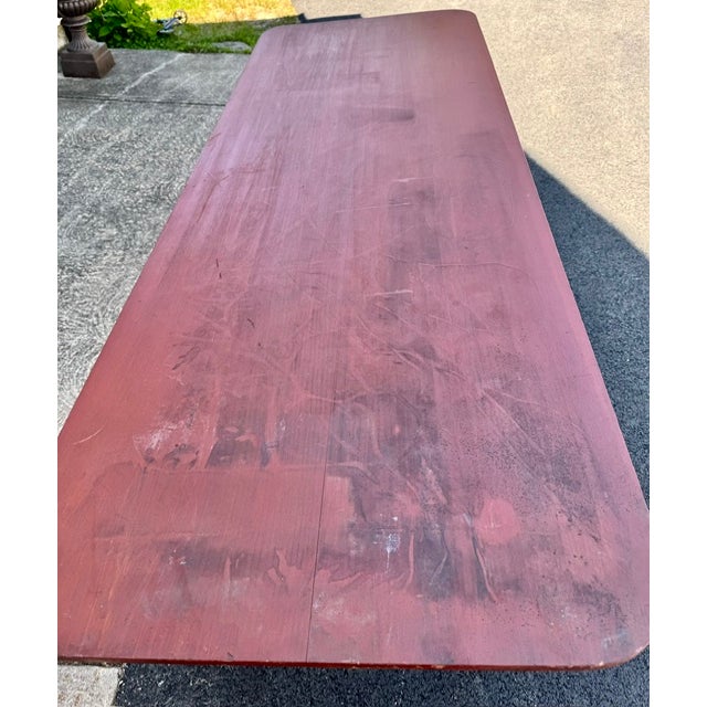 Late 20th Century Rustic Farmhouse Dining Farm Table For Sale - Image 4 of 8